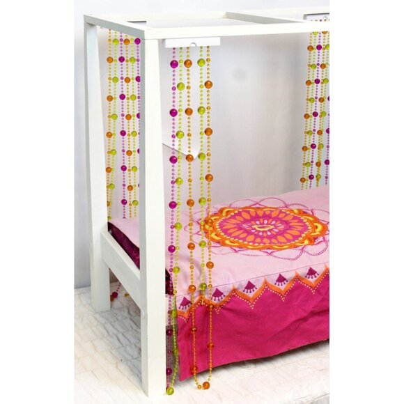 Retired American Girl Julie Albright's Bed Groovy Beaded Curtains Stripe - Picture 7 of 11